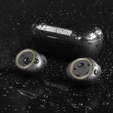 Mini Invisible Tws Bluetooth 5.0 Earphones with Charging Box & Mic - Black - Low Angle