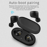 Mini Invisible Tws Bluetooth 5.0 Earphones with Charging Box & Mic - Black - Extra Image