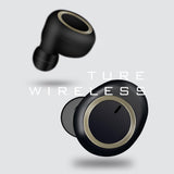 Mini Invisible Tws Bluetooth 5.0 Earphones with Charging Box & Mic - Black