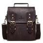 Brown Leather Crossbody Backpack For Men