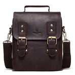 Brown Leather Crossbody Backpack For Men