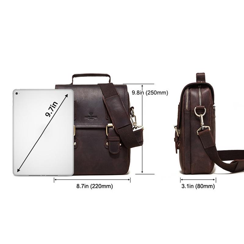 Brown Leather Crossbody Backpack For Men