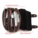 Brown Leather Crossbody Backpack For Men - Rear View