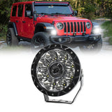 55W 6000Lm / 6000K Off - Road Vehicle Round Work Light - White - Top-Down View