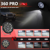 55W 6000Lm / 6000K Off - Road Vehicle Round Work Light - White - 45-Degree Angle