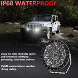 55W 6000Lm / 6000K Off - Road Vehicle Round Work Light - White - Low Angle