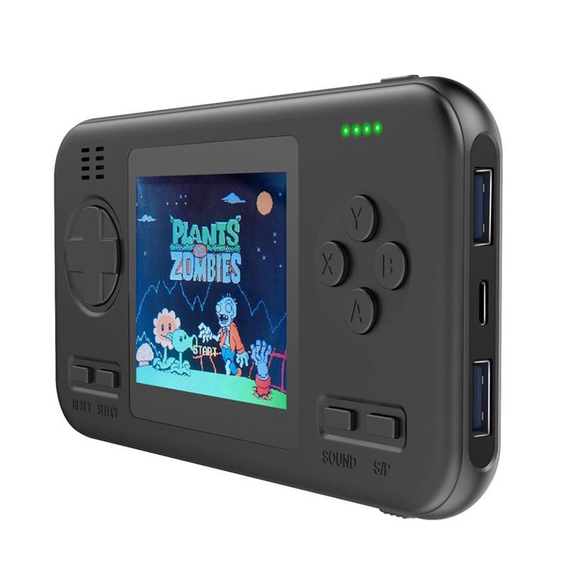 Portable Game Console With 8000Mah Battery And Colour Screen - Black Orange