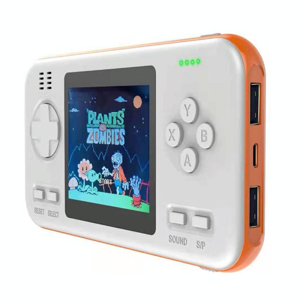 Portable Game Console With 8000Mah Battery And Colour Screen - Black Orange