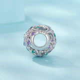 925 Sterling Silver Platinum Plated Hollow Flower Vine Diy Beads - Side View