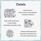 925 Sterling Silver Platinum Plated Hollow Flower Vine Diy Beads - 45-Degree Angle