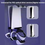 Wall-Mounted Bracket For Ps5 Console With Controller Vr Glasses And Headphone Storage - Black