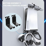 Wall-Mounted Bracket For Ps5 Console With Controller Vr Glasses And Headphone Storage - Black