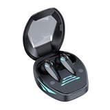 Wireless Gaming Earphones with Noise Reduction - Black - Front View