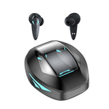 Wireless Gaming Earphones with Noise Reduction - Black - Side View