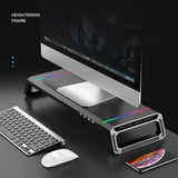 Foldable Laptop Stand with Rgb Lighting & Usb Expansion - Monitor Rack - Moonlight White - Top-Down View