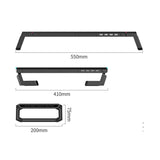 Foldable Laptop Stand with Rgb Lighting & Usb Expansion - Monitor Rack - Moonlight White - Rear View