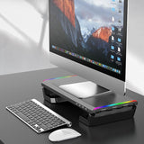 Foldable Laptop Stand with Rgb Lighting & Usb Expansion - Monitor Rack - Moonlight White - Extra Image