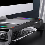 Foldable Laptop Stand with Rgb Lighting & Usb Expansion - Monitor Rack - Moonlight White