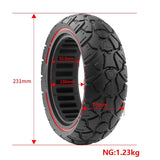 Electric Scooter Tire - 10X3 53.5 Card 255X80 & 80 / 65-6.5 Universal Off-Road Red - Close-Up Angle