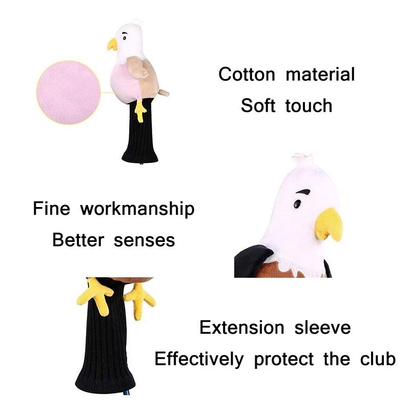 Adorable Plush Golf Club Cover for Animals - Brown