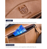 Large Capacity Cowhide Waist Bag For Men - Black - Rear View