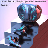 Wireless Bluetooth 5.2 Earphones with Low Delay and Hi-fi Sound Black with Breathing Light - 45-Degree Angle