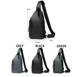 Men Outdoor Chest Bag Messenger Bag - Black - Side View