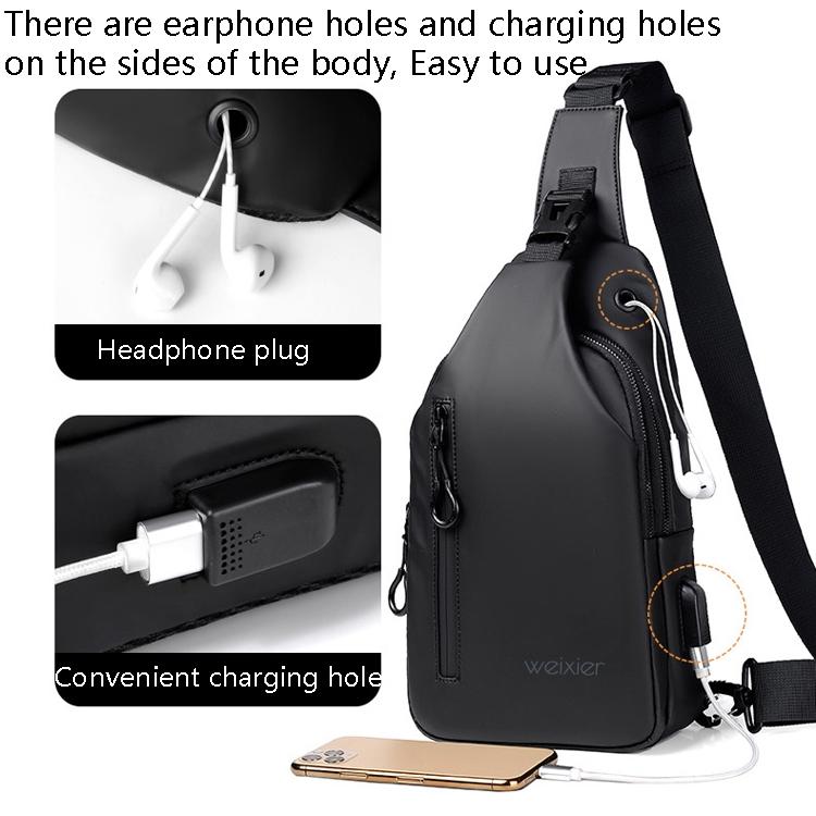 Men Outdoor Chest Bag Messenger Bag - Black