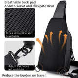Men Outdoor Chest Bag Messenger Bag - Black