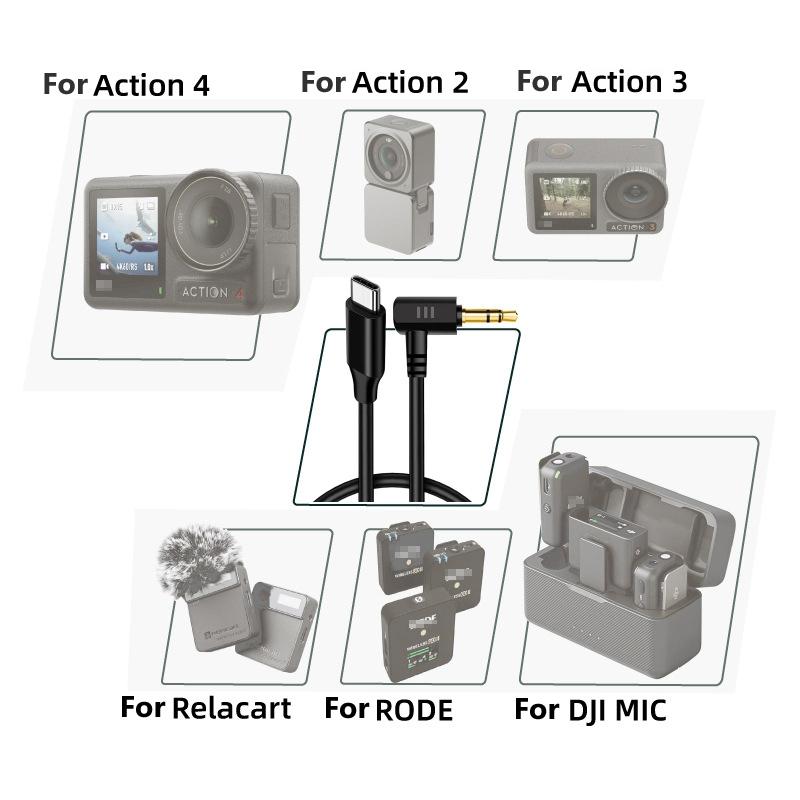 Usb-c to 3.5mm Audio Adapter for Dji Action Cameras