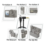 Usb-c to 3.5mm Audio Adapter for Dji Action Cameras - 45-Degree Angle