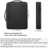 Waterproof Multifunctional Laptop Bag - 13.3-14 Inch - Black - Top-Down View