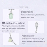 925 Sterling Silver Water Drop Safety Chain Bracelet - 45-Degree Angle
