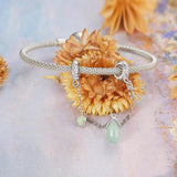 925 Sterling Silver Water Drop Safety Chain Bracelet - Rear View
