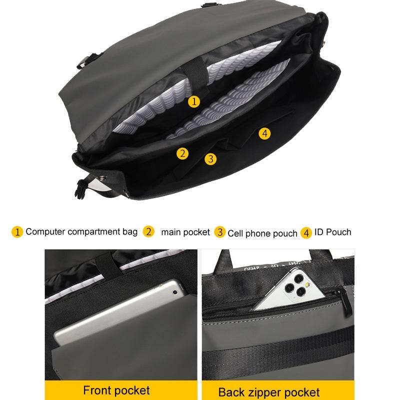 Anti-drop Crossbody Laptop Bag - Fits 13.3-16 Inch - Airbag Protection - Black Equation