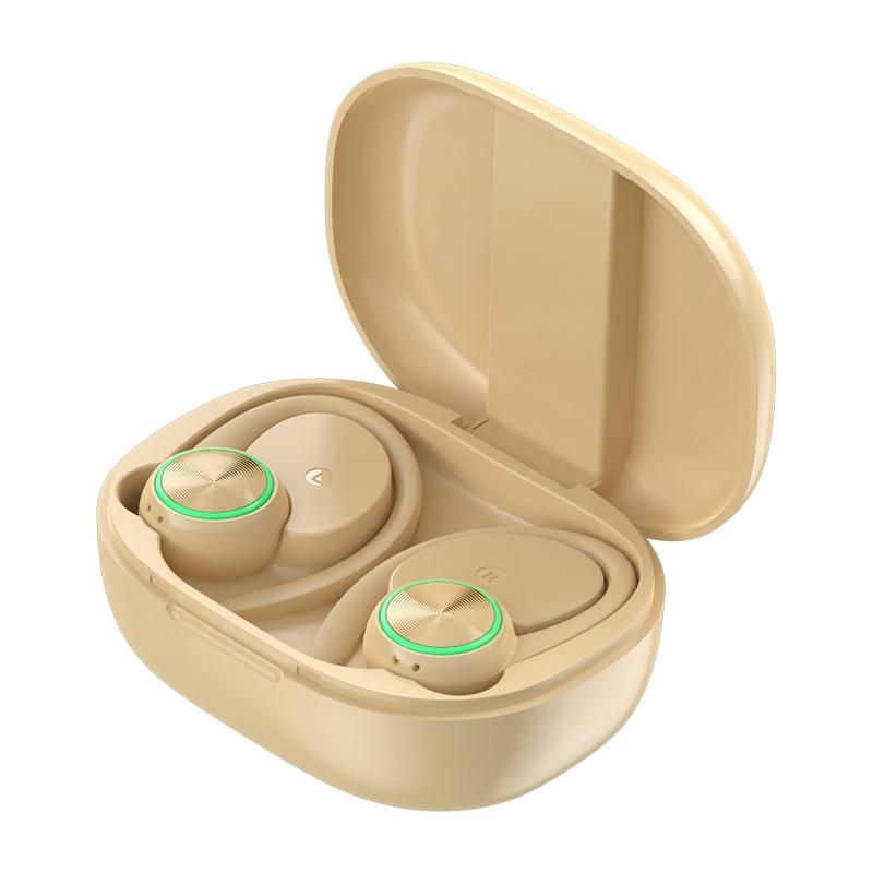 Wireless Bluetooth Earphones with Charging Bin and Digital Display - Black
