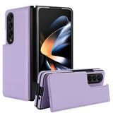 For Samsung Galaxy z Fold4 5G Foldable Phone Case with Double Buckle Card Slot - White