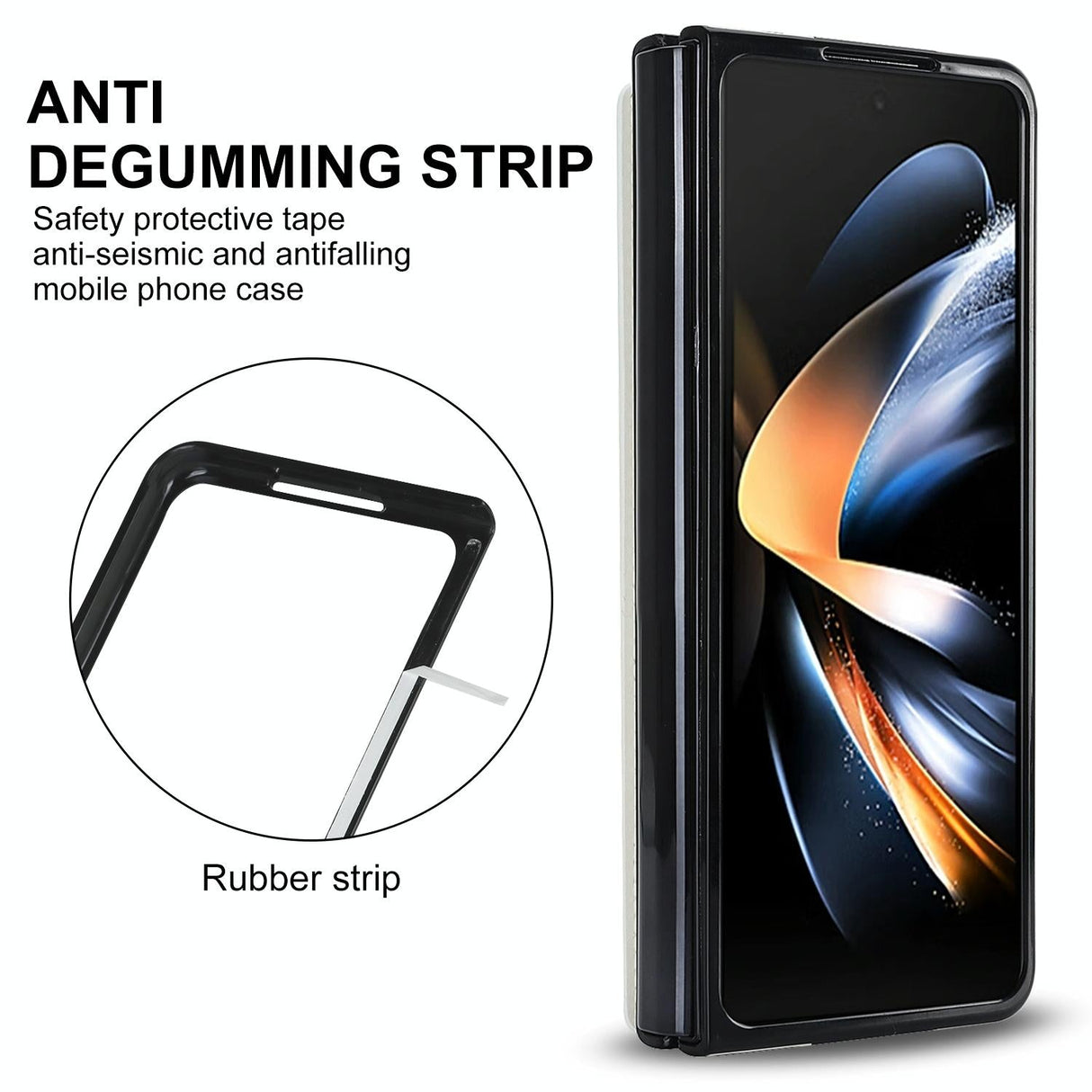 For Samsung Galaxy z Fold4 5G Foldable Phone Case with Double Buckle Card Slot - White