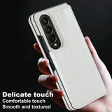 For Samsung Galaxy z Fold4 5G Foldable Phone Case with Double Buckle Card Slot - White - Close-Up Angle