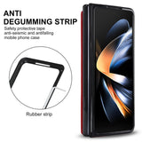 For Samsung Galaxy z Fold4 5G Foldable Phone Case with Double Buckle Card Slot - White - Extra Image