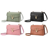 Stylish Crocodile Leather Crossbody Phone Bag - Black - Side View