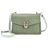 Stylish Crocodile Leather Crossbody Phone Bag - Black