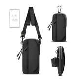 Multi Function Crossbody Bag For Outdoor Sports Fits Mobile Phones Men And Women - Grey - Low Angle