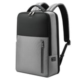Silver Gray Multifunctional Anti-theft Laptop Backpack with Usb Charging Hole - Front View