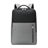 Silver Gray Multifunctional Anti-theft Laptop Backpack with Usb Charging Hole - Side View