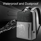 Silver Gray Multifunctional Anti-theft Laptop Backpack with Usb Charging Hole - Close-Up Angle