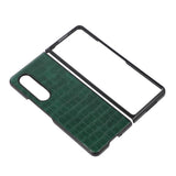 For Samsung Galaxy Z Fold4 5G Foldable Crocodile Texture Phone Case - Pu Leather - Black