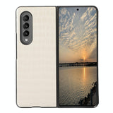 For Samsung Galaxy Z Fold4 5G Foldable Crocodile Texture Phone Case - Pu Leather - Black