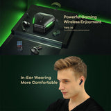 Wireless Gaming Earbuds - True Stereo Bluetooth 5.0 White - 45-Degree Angle