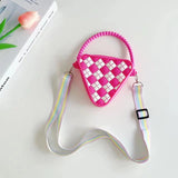 Mini Diamond Shaped Silicone Shoulder Bag - Rosered